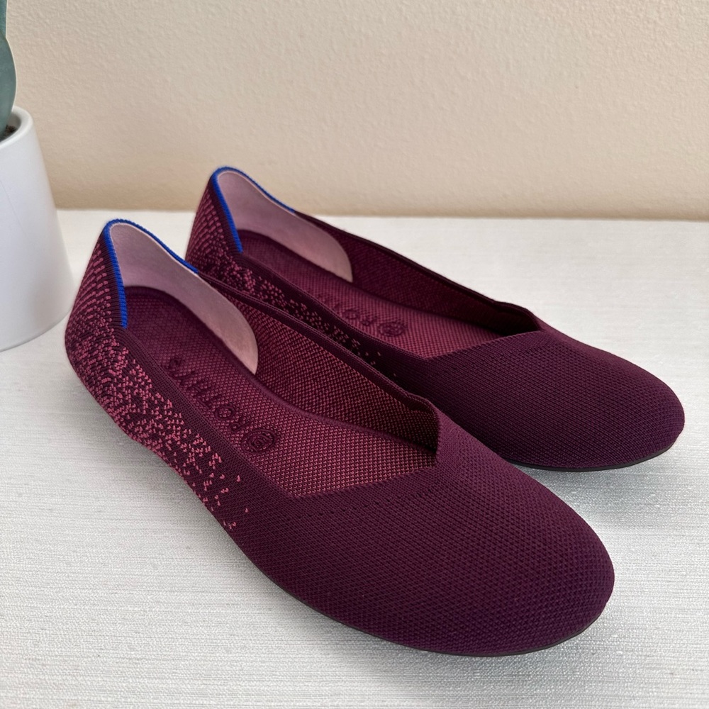 Rothy’s Fig Python Knit Flex Comfort Slip On Ball… - image 1